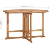  Sklopivi vrtni blagovaonski stol Ø110x75 cm od masivne tikovine | Eponuda.ba