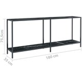 vidaXL Konzolni stol crni 180 x 35 x 75,5 cm od kaljenog stakla | shoptok.hr