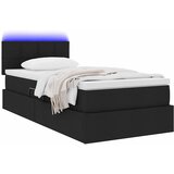  LED krevet za pohranu s madracem Crna 90 x 190 cm Tkanina | Shoptok.si