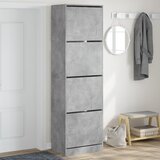  The Living Store Omarica za čevlje s 4 predali betonsko siva 60x42x204 cm - Omara Za Čevlje, (21485548) Cene