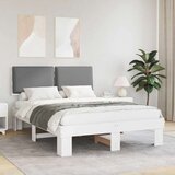  Krevetni okvir s tapiciranim uzglavljem Svijetlo siva | shoptok.hr