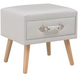 vidaXL Nočna omarica umetno usnje 40x35x40 cm bela Cene