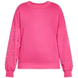 faina Sweater majica roza / prozirna / biserno bijela
