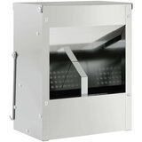 vidaXL Hranilnica za zajce srebrna 20 x 12,5 x 25 cm Cinkana jeklena | Shoptok.si