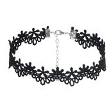 SuperLove Sexy Lace Floral Choker Black u