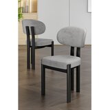 Hanah home set trpezarijskih stolica Dore 4 kom, siva tkanina Babyface, crne metalne noge | Eponuda.com