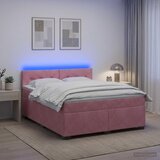  s box springom, madracem i LED-om Ružičasta 140 x 200 cm | shoptok.hr