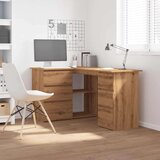 vidaXL Kotna pisalna miza artisan hrast 145x100x76 cm inženirski les | Shoptok.si