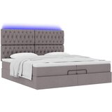  Otomanski okvir kreveta s madracima smeđesivi 200x200cm tkanine | shoptok.hr