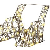 vidaXL Jelenova sani med 160 LED Toplo bela 52.5 x 28 x 32.5 cm Ratan | Shoptok.si