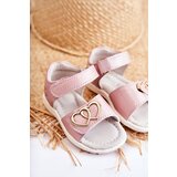 Gemre PE1 Leather Children's Sandals With Velcro Pink Catia | shoptok.hr