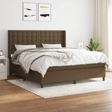  The Living Store Box spring postelja z vzmetnico temno rjava 160x200 cm blago - Box Spring Postelja, (21496663) Cene