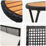  3-dijelni vrtni bistro set s jastučićima crni poliratan | shoptok.hr