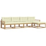 vidaXL Zunanja garnitura za sedenje 4 pcs Bela in krem Poliester, (5000282353) | Shoptok.si