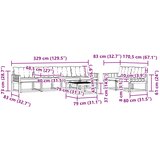  Set vanjskih sofa 7 kom. Bijela i crna | shoptok.hr
