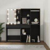  LED toaletni stolić s ormarićima crni od konstruiranog drva | shoptok.hr