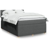 vidaXL Box spring postelja z vzmetnico temno siva 160x200 cm blago | Shoptok.si