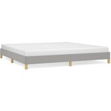 The Living Store Posteljni okvir brez vzmetnice svetlo siv 200x200 cm blago - Posteljni Okvir, (21524988) | Shoptok.si