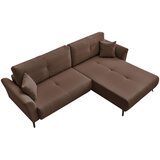 P & B KOTNA SEDEŽNA GARNITURA, gladka tkanina temno rjava | Shoptok.si