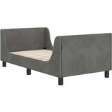  Otroški posteljni okvir z vznožjem Temno siva 80 x 160 cm Žamet, (5000104622) | Shoptok.si