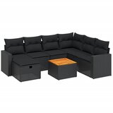  8-dijelni set vrtnih sofa od poliratana s jastucima crni Crna 65.5 x 62 x 69 cm | Shoptok.si