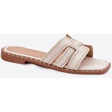Boto Embellished flat sandals beige Anniles | Shoptok.si