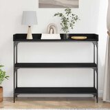  Konzolni stol s policom s pohranom Crni hrast 100 x 30 x 80 cm | shoptok.hr