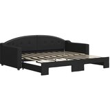 vidaXL izvlečna dnevna postelja črna 90x190 cm blago, (20936510) | Shoptok.si