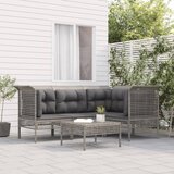 Maison Chic Seti vrtnega pohištva - Vrtna garnitura - Vrtni pohištvo set 5-delna z blazinami siv poli ratan, (21818218) | Shoptok.si