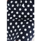 Numoco 13-167 Sports dress with ties and pockets - navy blue with white polka dots | ePonuda.com