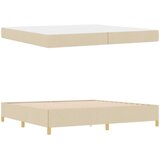  Krevetna konstrukcija s madracem Krema 200 x 200 cm tkanina | shoptok.hr