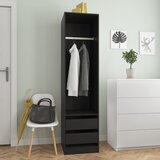 vidaXL Garderobna omara s predali črna 50x50x200 cm iverna plošča Cene