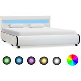 Furnova Posteljni okvir LED belo umetno usnje 140x200 cm, (22055316) | Shoptok.si