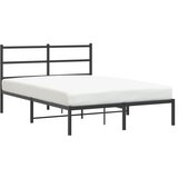 Maison Chic Kovinski Posteljni okvir - Dvoposteljna postelja - Zakonska postelja z vzglavjem črn 140x190 cm, (21692789) | Shoptok.si
