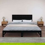 Zidno uzglavlje crni 185x3x60 cm od masivne borovine | shoptok.hr