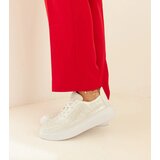 Gemre Women's Silver Platform Lace-Up Perforated Sneakers Lori | Shoptok.si