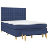  Krevet s oprugama i madracem plavi 140 x 190 cm od tkanine | shoptok.hr
