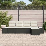  Sjedeća garnitura za vrt 5 kom. Crna poliratan 294 x 117 x 85 cm | Shoptok.si