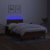  Box spring postelja z vzmetnico LED tem. rjava 120x200 cm blago, (20725353) | Shoptok.si