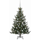  Umjetno božićno drvce s kuglicom 150 cm 150 LED lampica - Zelena 150 cm s LED-ima i srebrnim lopticama | shoptok.hr