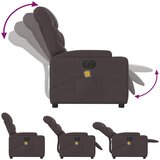  Električni masažni naslonjač od tkanine tamnosmeđi | shoptok.hr