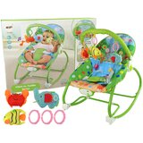 Lean_Toys Otroški Ležalnik z vibracijami za dojenčka Zelena Cradle Rocker Cene