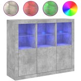 Maison Chic 3 kosi Komode - Predalnik z LED lučkami betonsko sive inženirski les, (21719045) | Shoptok.si