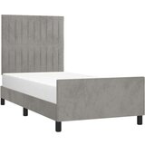  Posteljni okvir z vzglavjem svetlo siv 90x190 cm žamet, (20788505) | Shoptok.si