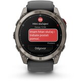 Garmin multisport GPS sat fēnix 8 Pro 51 mm AMOLED Sapphire, titanij, grafitno/crni silikonski remen | shoptok.hr