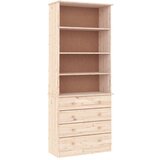 Maison Chic Knjižna omara - Knjižni regal s predali ALTA 77x35x186,5 cm trdna borovina, (21725730) | Shoptok.si