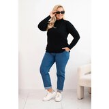 Kesi Włoski Women's Plus Size Viscose Sweater with Turtleneck black | Shoptok.si