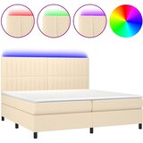  box spring s madracem LED krem 200x200 cm od tkanine | shoptok.hr