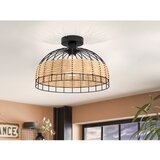 Eglo Anwick stropna svjetiljka E27, Ø38 cm, crna/ratan, 43398 | shoptok.hr