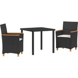 vidaXL set od 3 komada vrsne večere sa jastučićima crni poli ratan | shoptok.hr